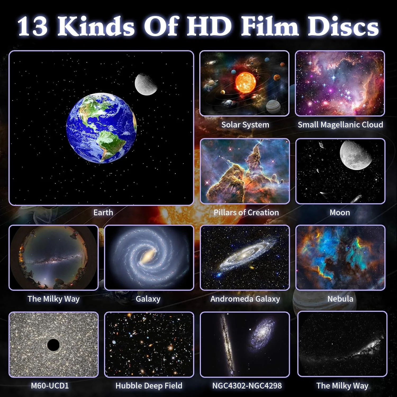 Schlafzimmer Galaxy Projektor Nachtlicht HD Bild Stern Projektor 13 Film Discs Kinder Planetarium Projektor 360 °   Rotation Galaxy Light