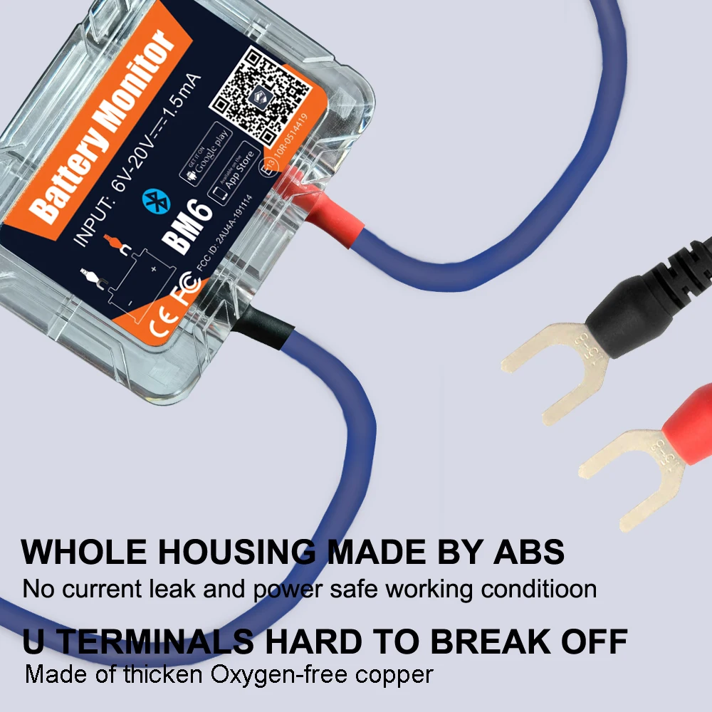 ไร้สายบลูทูธ 4.0 12V แบตเตอรี่ BM6 รถแบตเตอรี่ตรวจสอบสุขภาพ APP การตรวจสอบเครื่องทดสอบแบตเตอรี่สําหรับ Android IOS ร้อน