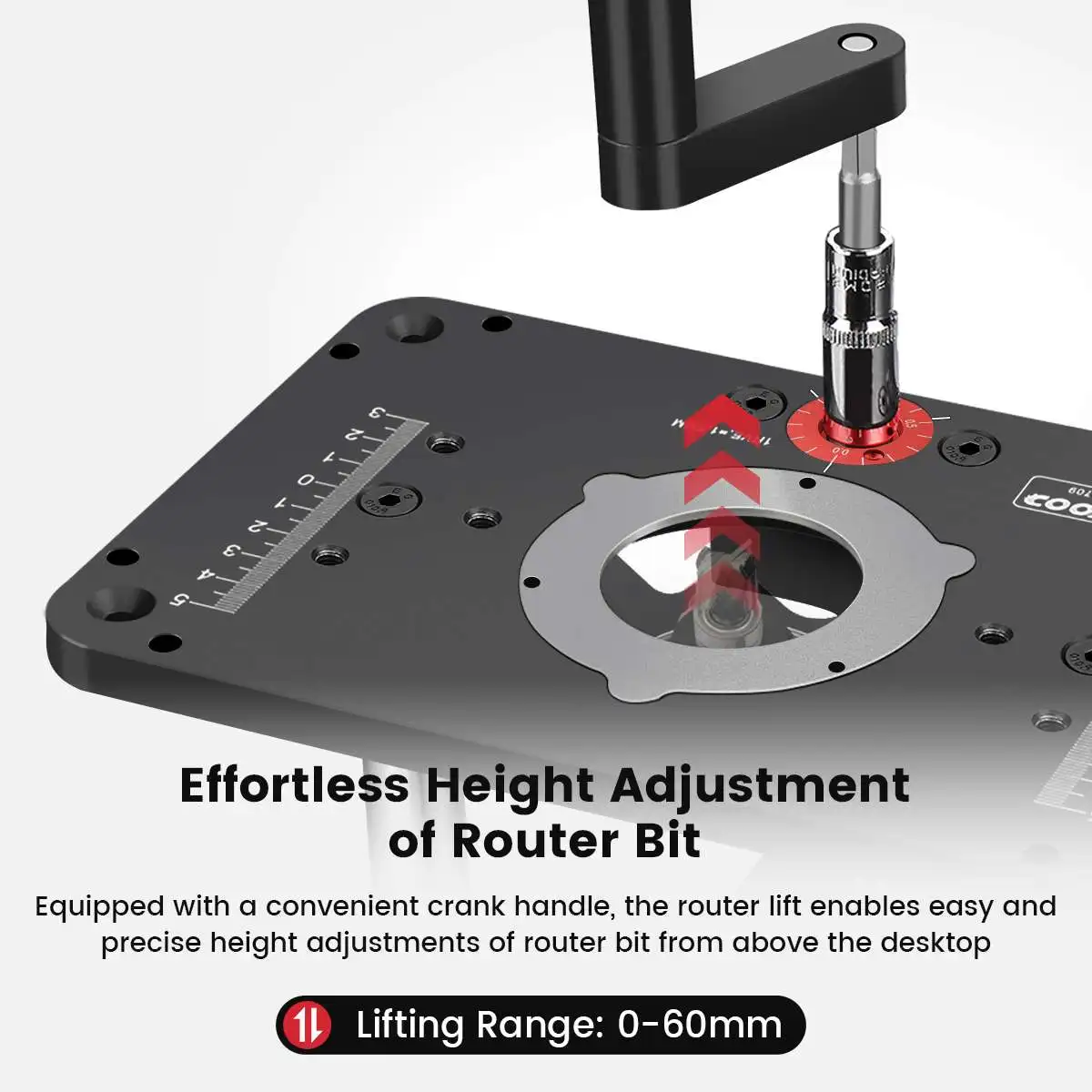 ENJOYWOOD GD7 PRO Router Lift for 65mm 69mm Wood Router Table Set Up Lift with Plate Precision Woodworking Tool