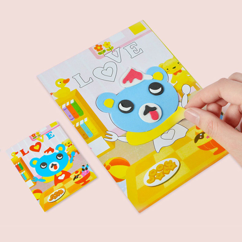 5/10 pçs 3d eva espuma adesivo brinquedos diy dos desenhos animados animal quebra-cabeça para crianças multi-padrões estilos brinquedo para crianças presente tmz