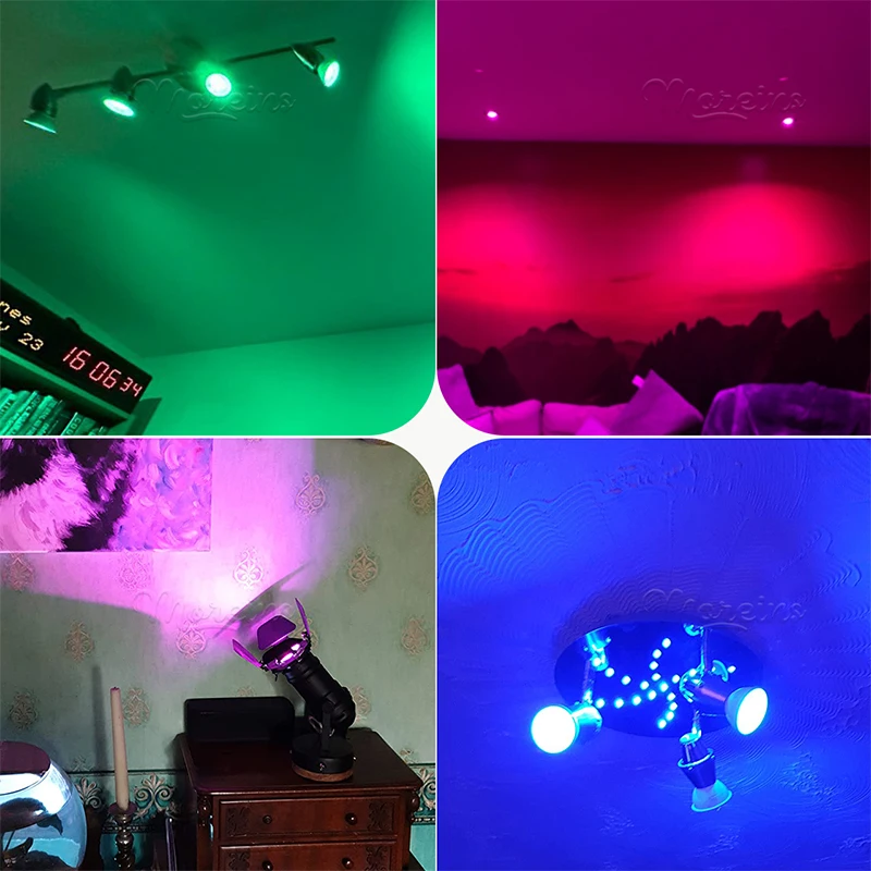 Lâmpada led rgb gu10 com controle remoto, 24 teclas, regulável, 6w, ac220v, 110v, mudança colorida para quarto, sala de estar