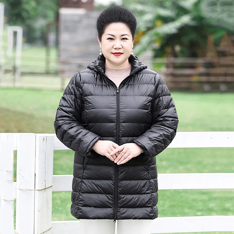 秋冬暖かい女性のジャケット 2023 新韓国フード付きスリムフィット X ロングママコートプラスサイズ 5xl 6xl 女性オフィスレディジャケット