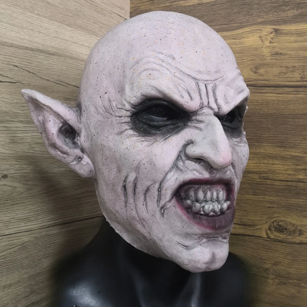 Nosferatu Grey Vampire Latex Scary Halloween Mask Terror Ghost Devil Mask Dance Party Scary Biochemical Alien Zombie Caps Mask