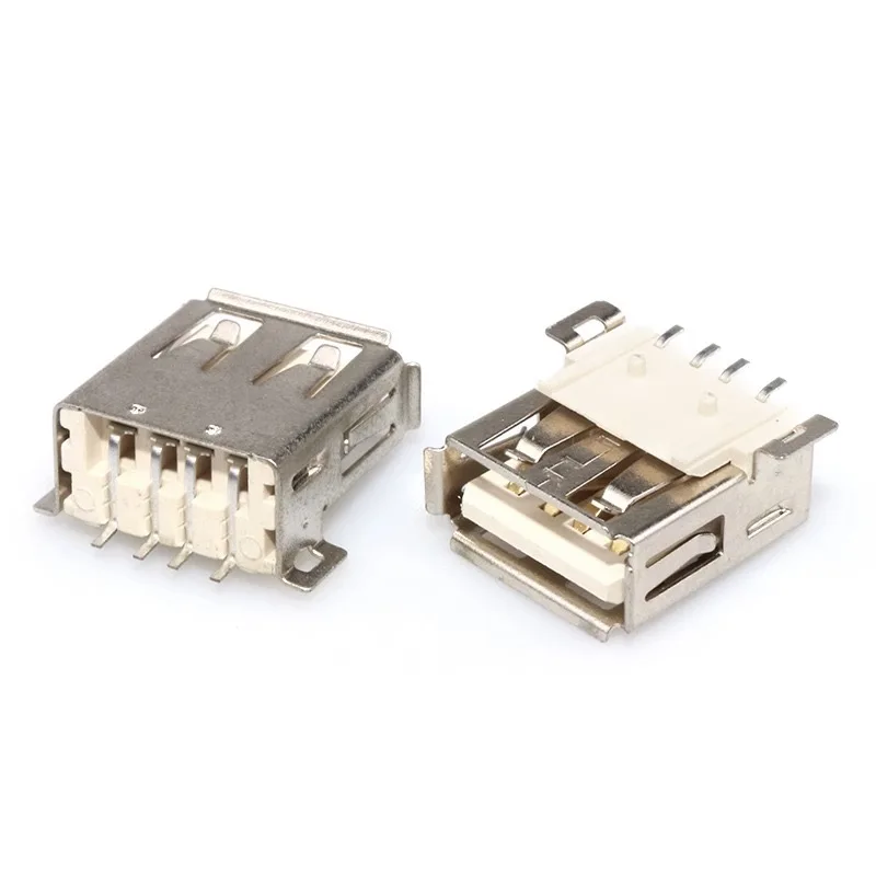 USB Type A Female 4Pin Socker Connectors Standard Port Female Solder Jacks Connector PCB Socker Data Transmission Charging Port