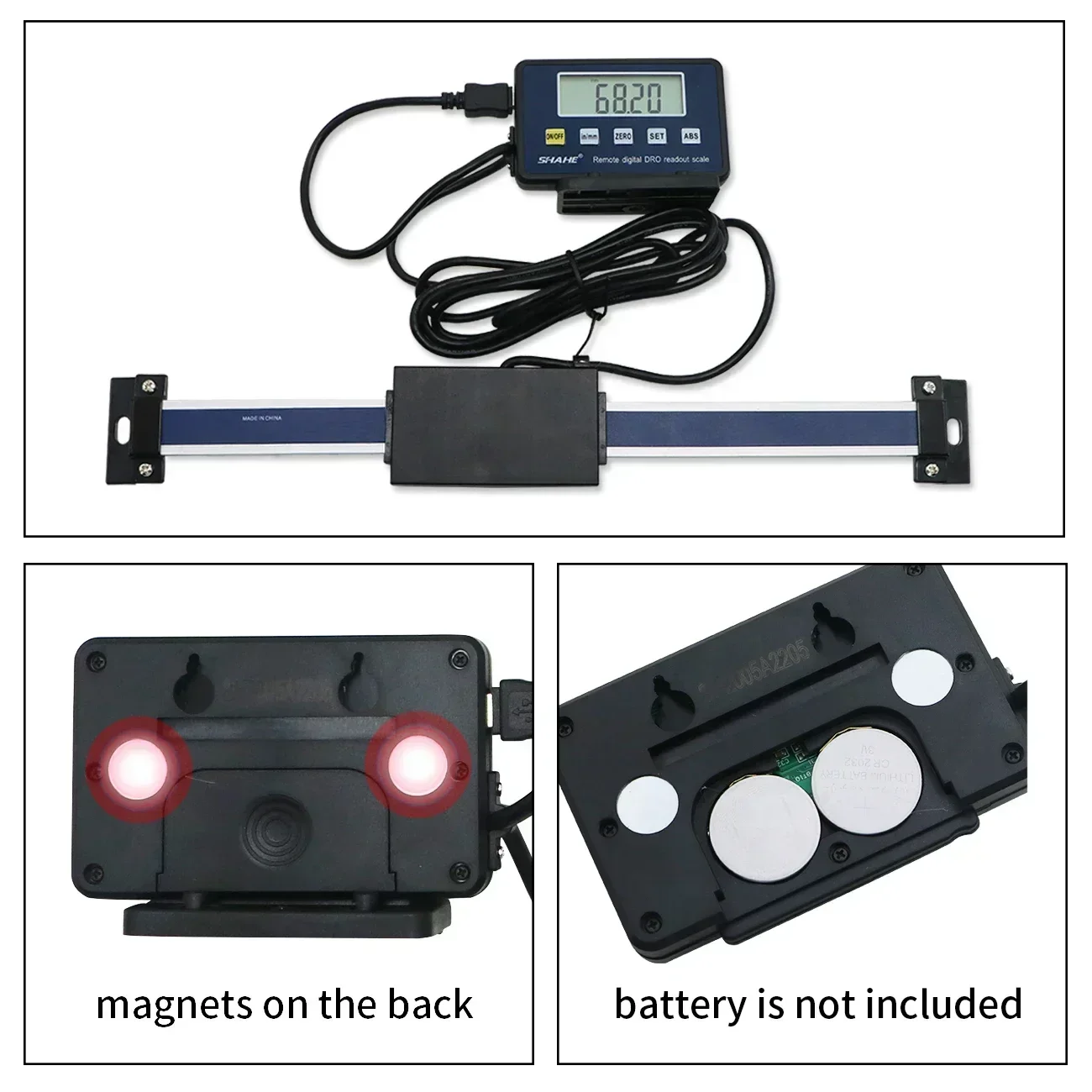 SHAHE Digital Readout Linear 0-150mm/0-6inch Accurate Digital LCD Digital Readout Lathe Linear Scale for Milling Machines