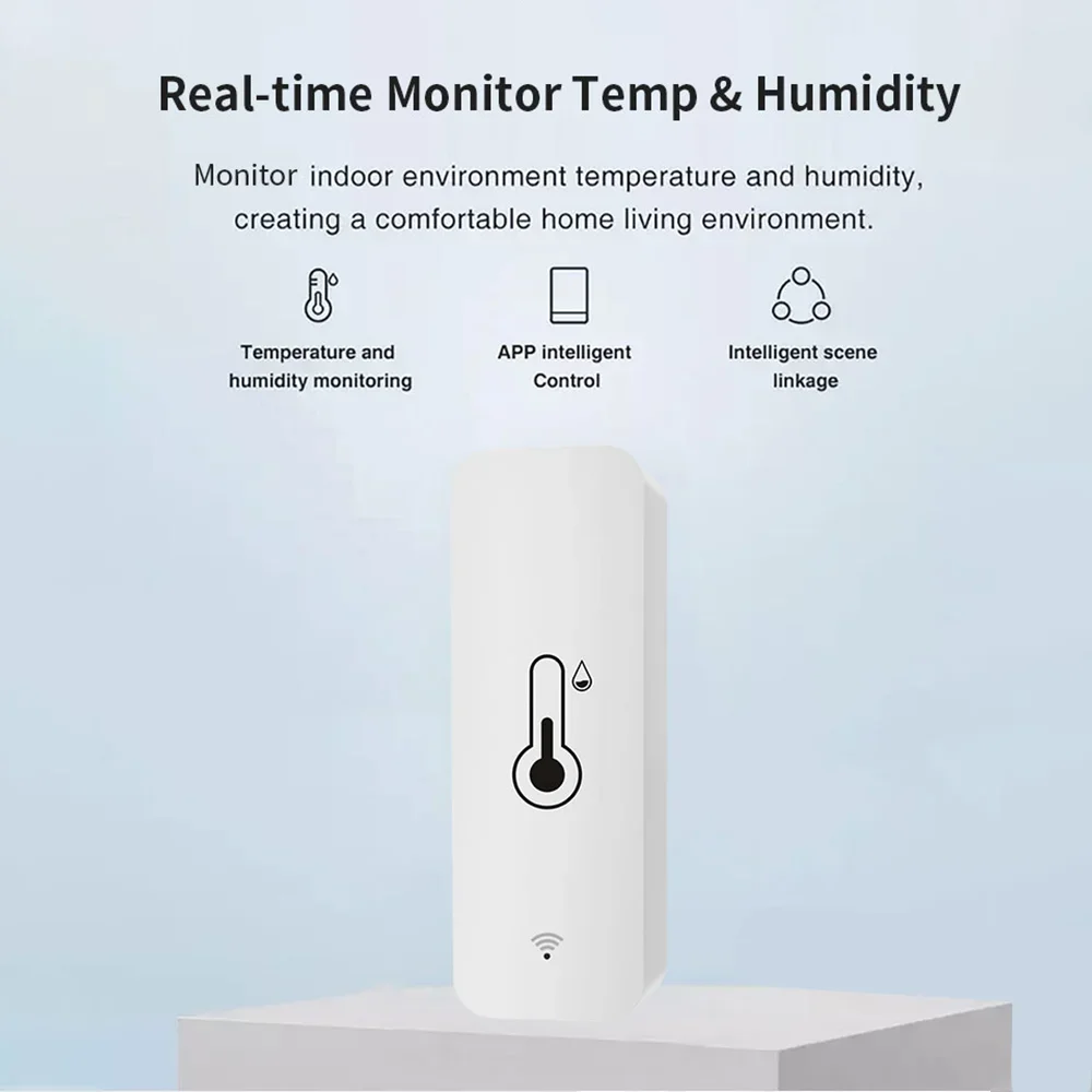 Smart Life Tuya Wi-Fi Датчик температуры и влажности Дистанционный мониторинг Домашняя автоматизация Совместимость с Alexa Go...