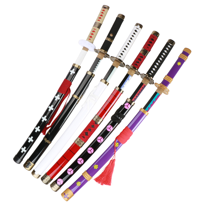 Three-pieces Roronoa Zoro Katana Anime Characters Sword Cosplay Toy Katana Complimentary Belt and Sword Holder