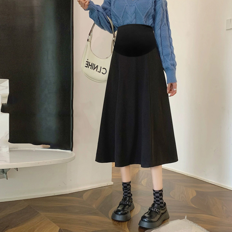 Demi-jupes en coton pour femmes enceintes, vêtements de grossesse, mode longue, grande taille, nouvelle arrivée