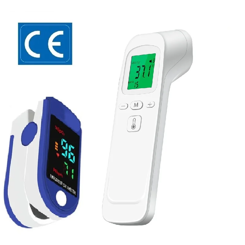 Termómetro láser sin contacto para temperatura corporal, oxímetro, termómetro infrarrojo para fiebre, médico, Digital para el hogar, infantil y adulto