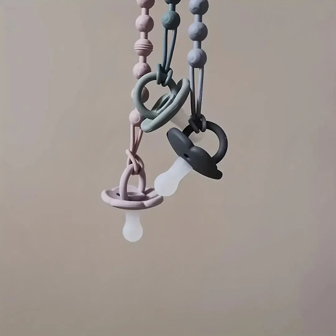 Pulseira de silicone anti-perdido para o bebê, clipe bonito chupeta, comestível, anti-perdido, resistente a altas temperaturas, brinquedo