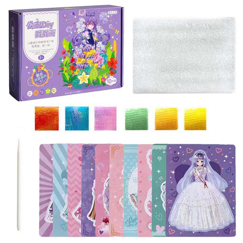 Kit de pintura de princesa para niños, libro de pegatinas de princesa de ensueño, Montessori, hecho a mano