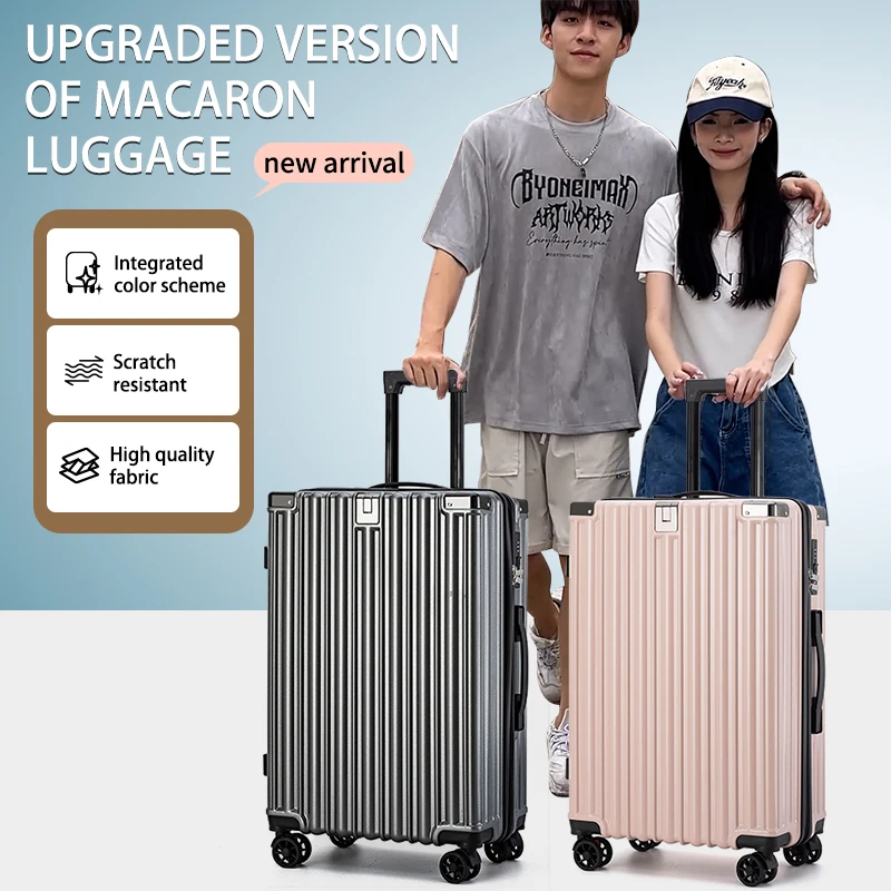 Robuster Koffer mit Aluminiumrahmen, Trolley-Koffer 20, männliche und weibliche Studenten, Universalräder, 24, Boarding-Koffer, Passwort, Leder, C