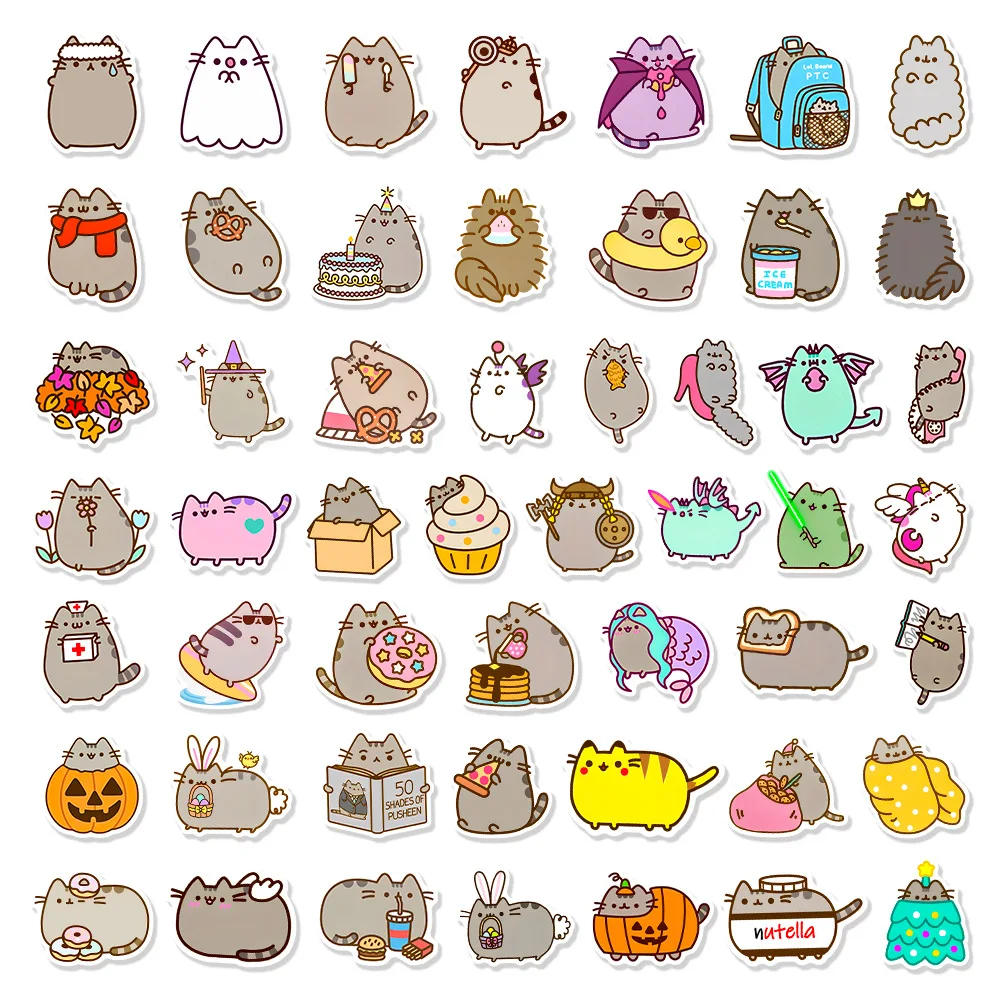 10/30/50/100PCS Cute Kawaii Chunky Cat Stickers Pack Decal Stationery Scrapbook Notebook Phone Diary Graffiti Children's Sticker