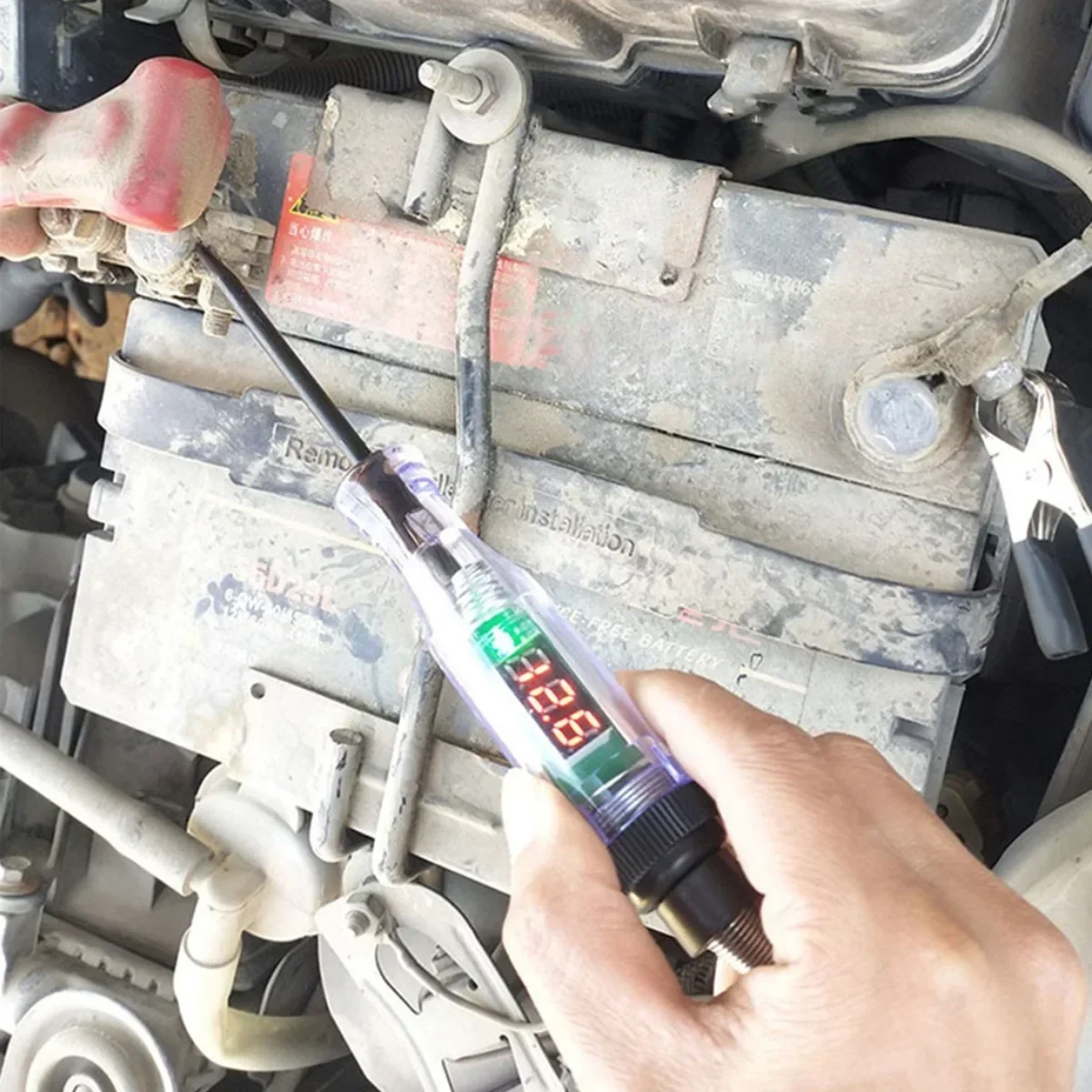 Probador de circuito de voltaje para coche camión Digital Led sonda larga pluma bombilla herramientas de diagnóstico de automóvil reparación de automóviles 6V 12V 24V 90V DC