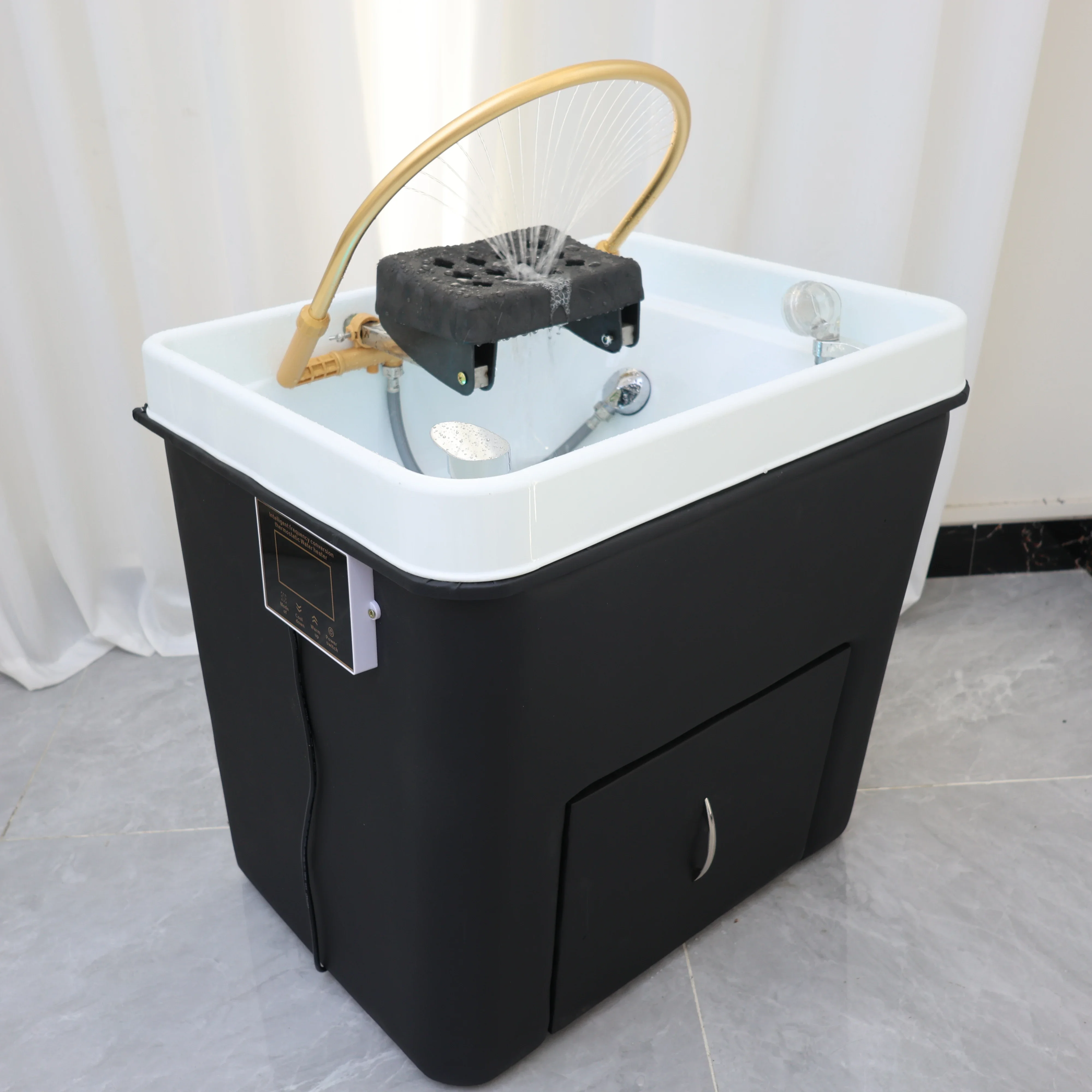 Head spa Sedia per lavabo per shampoo in resina. Lettino di bellezza valido con fumigazione dei glutei. Adatto per la casa e il salone di bellezza. Shampoo spa