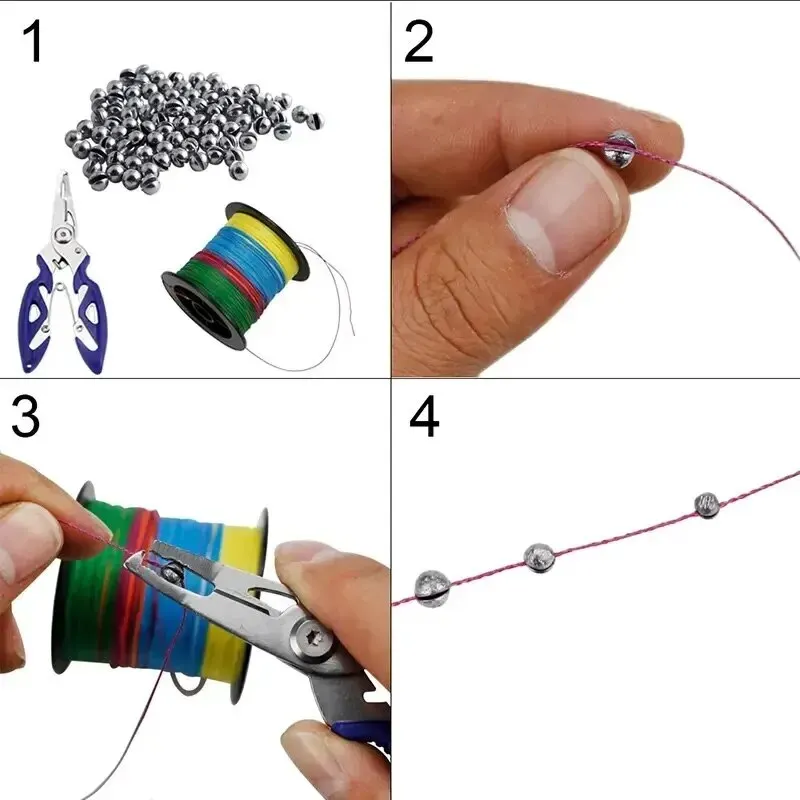 Piombini da pesca in piombo premium da 205 pezzi con comoda scatola di immagazzinaggio - 5 dimensioni rotonde per una lancio accurato e una pesca in acque profonde