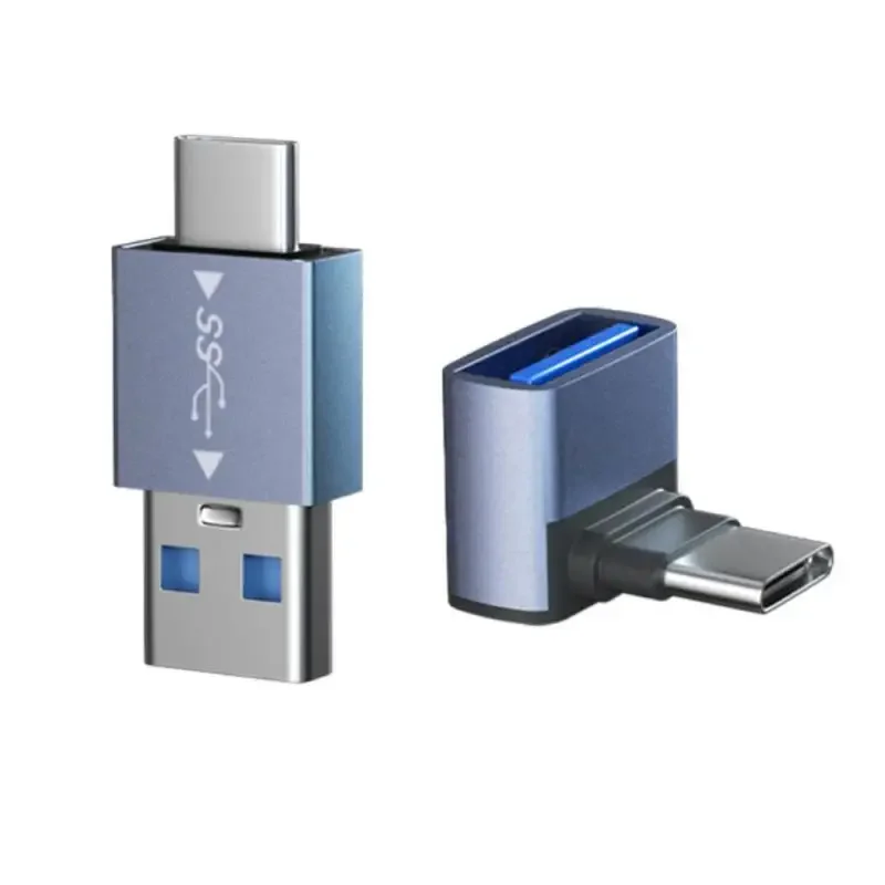 USB portabel, 5/3/1 buah USB tipe-c revolusi USB3.1 Wanita kabel OTG konverter siku untuk MacBook Laptop Data ponsel