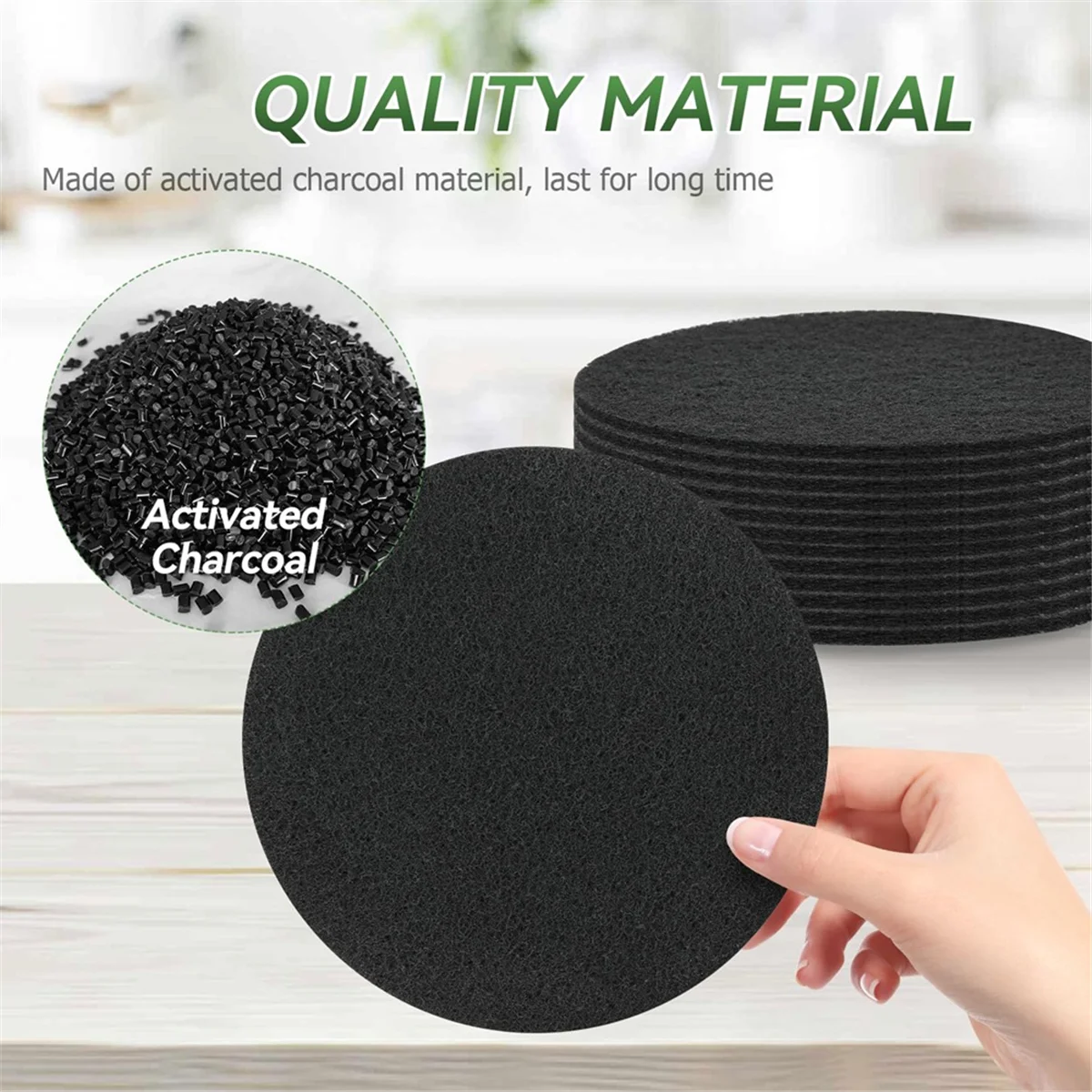 A72P Compost Bin Filter, 6.7 Inch Filters for Kitchen Compost Bucket Home Countertop Compost Pail Relpacement Filter,12 Pack