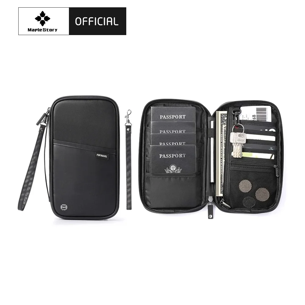 Carteira para passaporte com bloqueio RFID, porta-passaporte familiar, multifuncional, organizador de documentos, acessórios de viagem, bolsa para documentos