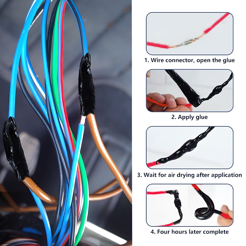 Liquid Electrical Tape Insulation Paste Sealant Suitable Fix Line Glue for Wires, Cables Home Use Insulation Adhesives Sealers