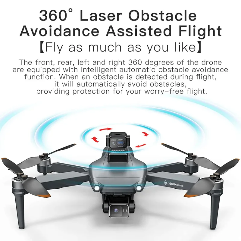 HOT-4K profesional HD Cámara Dual nuevo L600 PRO MAX GPS Drone 5KM cardán de 3 ejes 360 evitación de obstáculos sin escobillas Quadcopter juguete