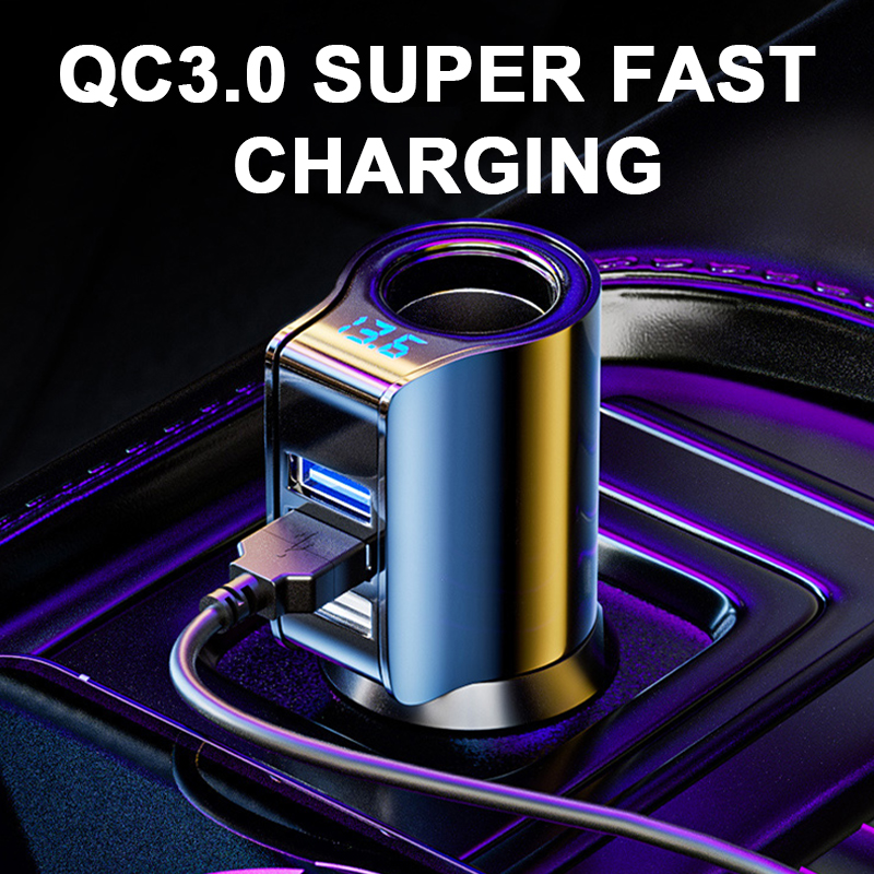 SEAMETAL 96 ワット QC3.0 3.1A USB 車の充電器 3 ポート 12-24V シガーライターソケット超高速車の充電器電源アダプタ車のスタイリング