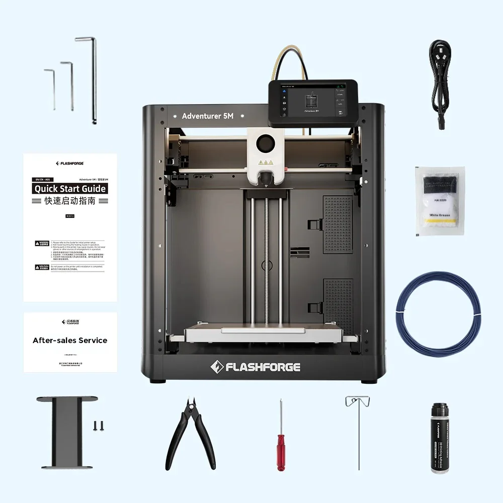 3D-принтер Flashforge Adventurer 5M FDM, набор для сборки, макс. 600 мм/с, быстрая высокоскоростная печать из коробки, быстрая Съемная форсунка, двойной вентилятор
