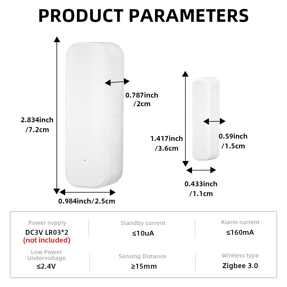 Tuya Zigbee Door Sensor and Smart Life Window Magnetic Sensor Detector Wireless Home Door Sensor Need Tuya Zigbee Gateway Hub