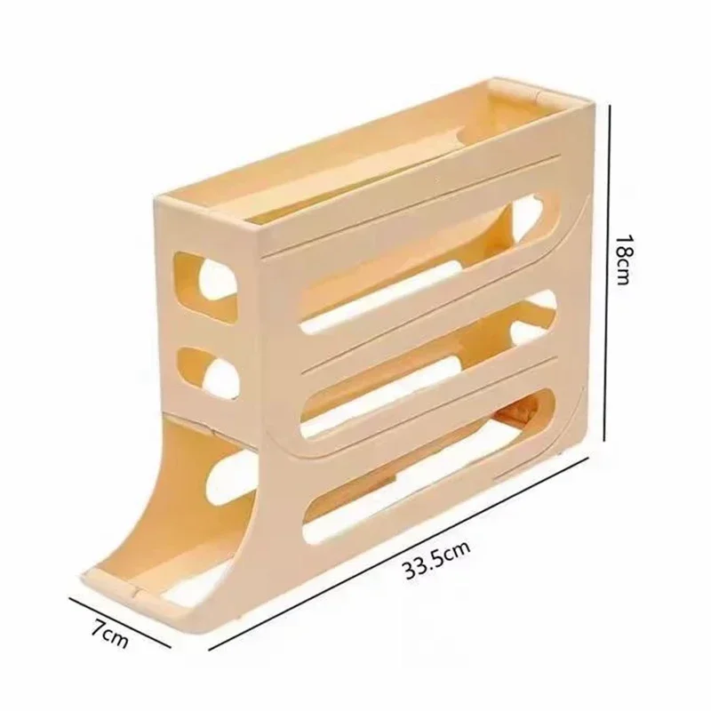 4 Tiers Egg Holder for Fridge， Automatic Egg Rolling Rack, 30 Eggs Storage Rack, Egg Distributor for Refrigerator, Egg Storage