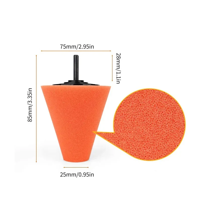 Đánh Bóng Xe Miếng Lót Đệm Phồng Xốp Bọt Biển Hình Nón Máy Đánh Bóng Đệm Miếng Lót Ô Tô Bộ Dụng Cụ Lấy Ráy Tai Cho Bánh Xe Trung Tâm Đèn Pha Đánh Bóng