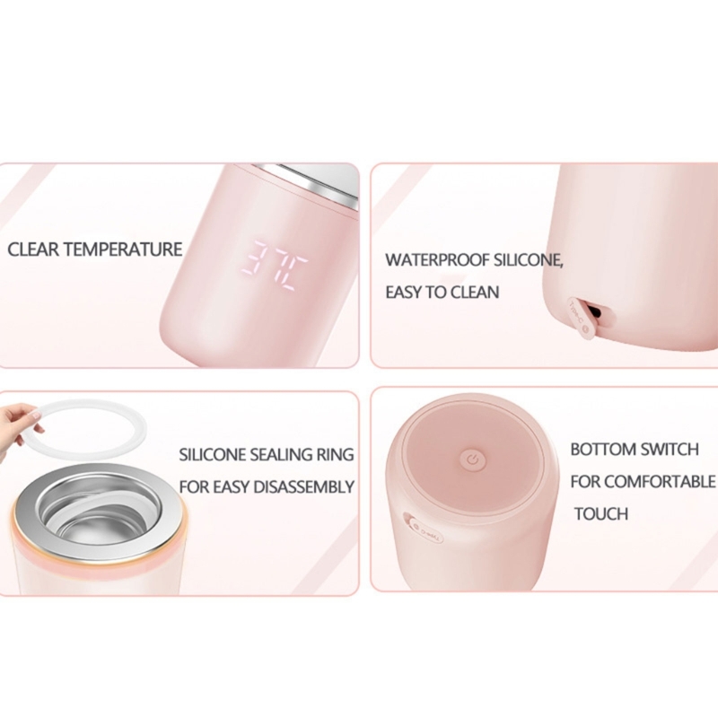77HD Electric Bottle Warmer Wireless Fast Warm Milk Machine ABS for Travel Feeding