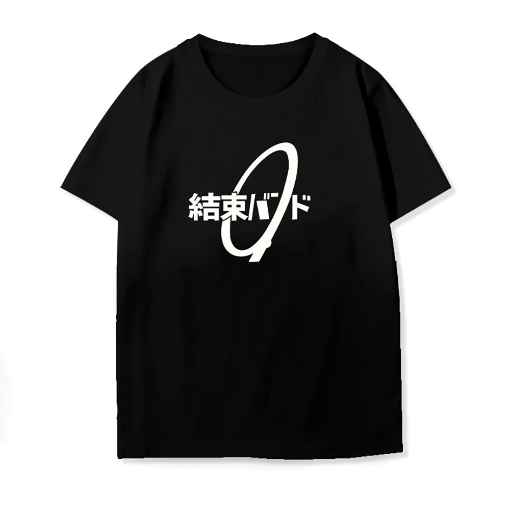 メンズクルーネック半袖Tシャツ アニメ「ぼっち・ザ・ロック」 音楽バンド グラフィックプリント カジュアル コットン トレンドトップス