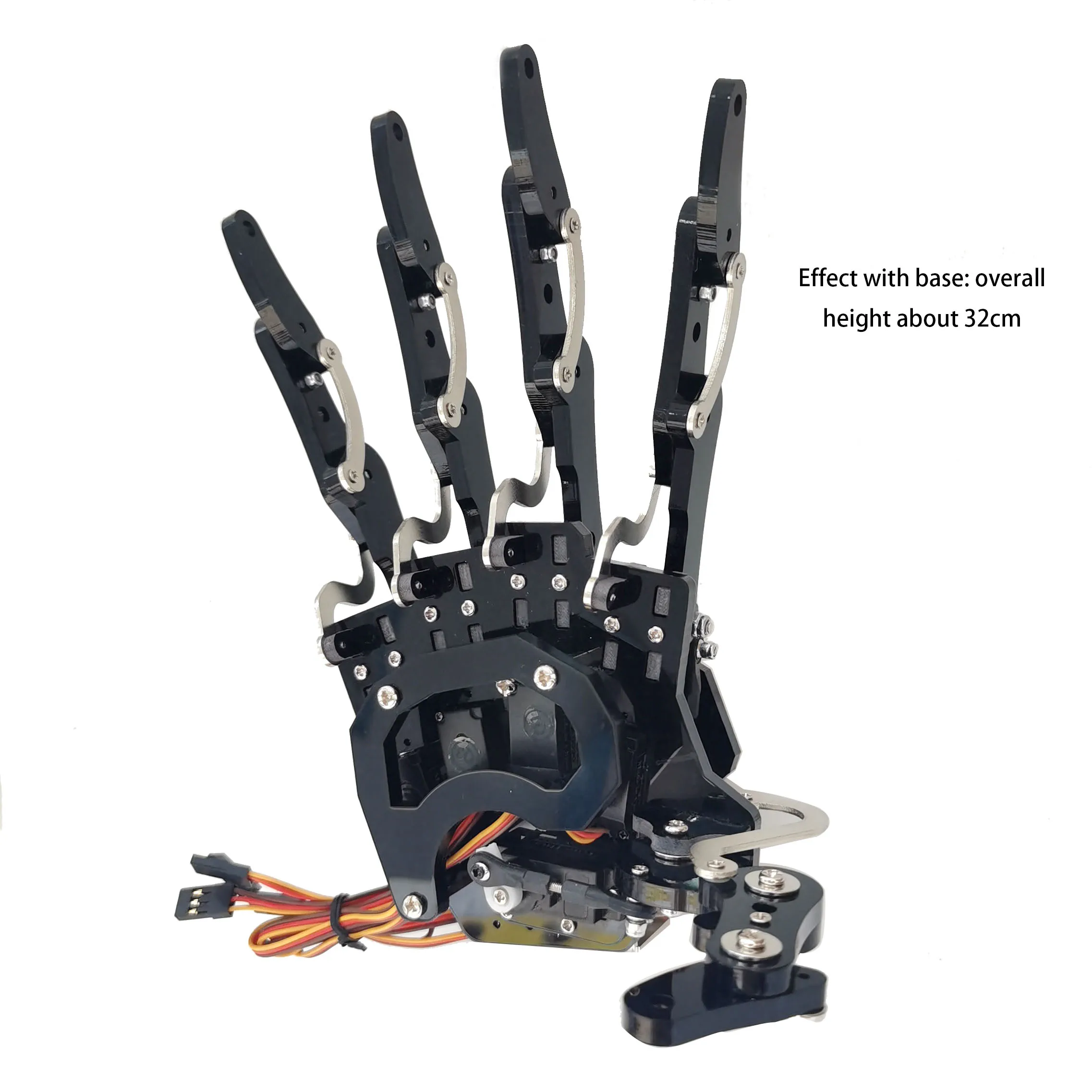 5 Dof Roboterhand mit Sockel, humanoider Roboterfinger, bionisch zusammengebaute mechanische Manipulatorklaue für Arduino, programmierbarer Roboter