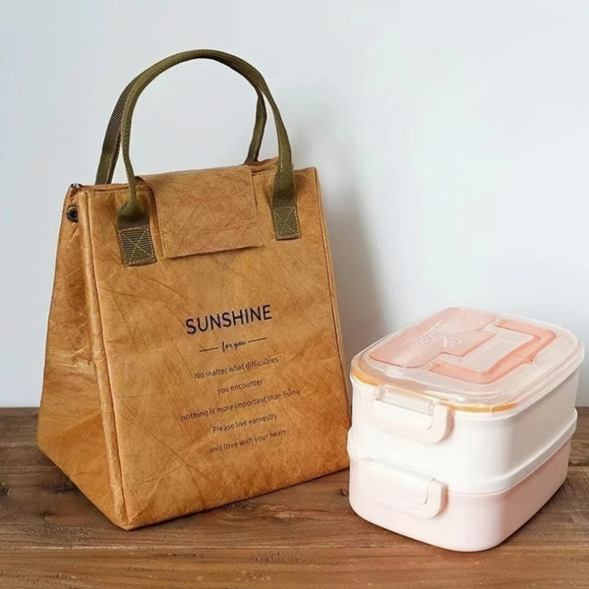 Bolsa de papel, bolsa térmica, bolsa de almuerzo portátil personalizada, bolsa bento refrigerada de papel kraft, bolsa de almuerzo portátil para trabajador de oficina