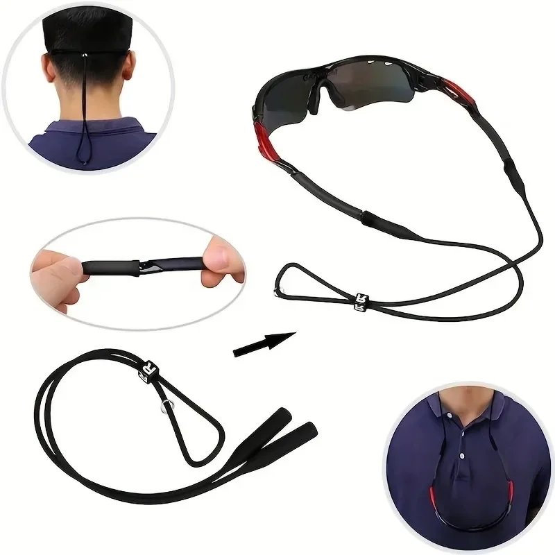 Retenedor de gafas deportivas de moda, gafas de sol de silicona de Color caramelo, correas para gafas para hombres y mujeres, soporte elástico ajustable para gafas