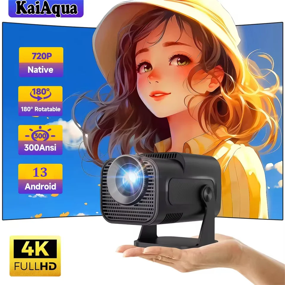 KaiAqua Android13 300ANSI HY320 Projektor 4K Native 1280*720P Dual Wifi6 BT5.0 Kino Outdoor Tragbare projektor Upgrated FY300