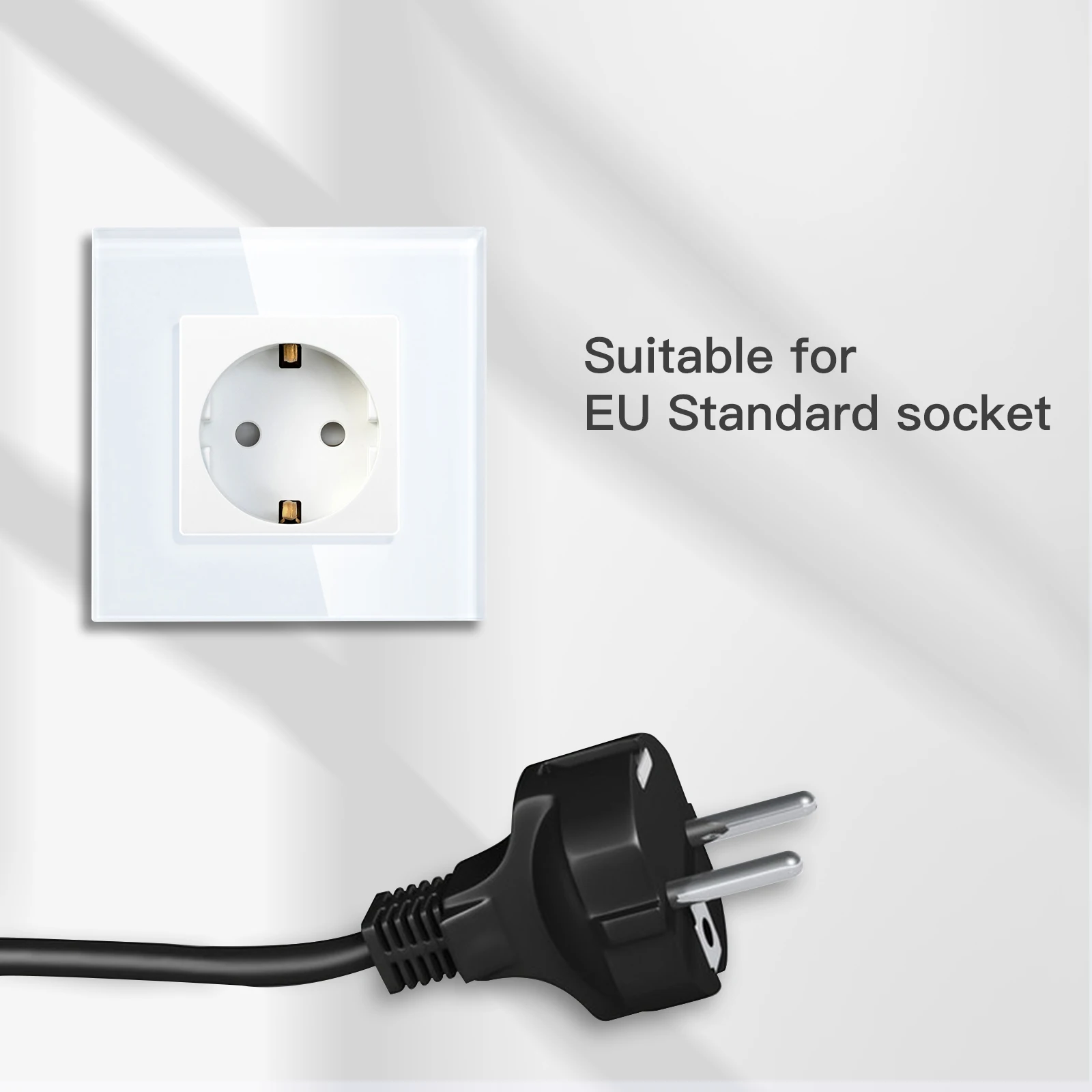 Bseed ue rússia tomada 16a tomada de parede elétrica painel cristal vidro temperado 2 cores tomada elétrica melhoria da casa