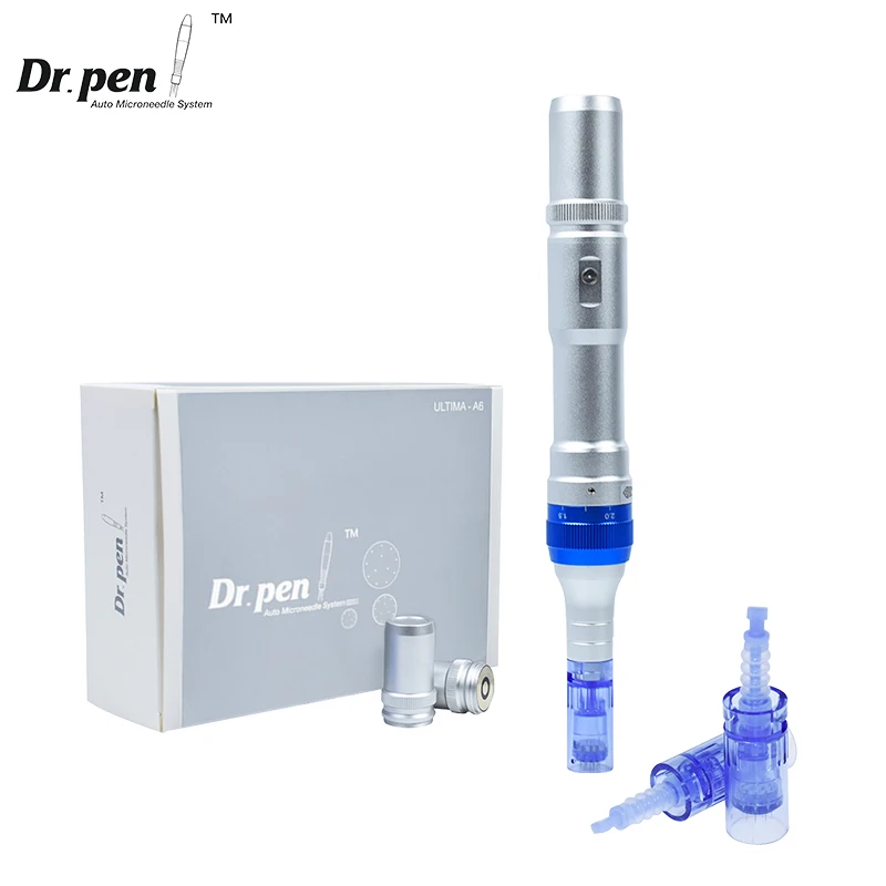 Оригинальная ручка Dr Pen A6 Microneedling, беспроводная ручка Derma Pen с 2 шт., 12-контактными картриджами, иглы, мезотерапия для татуировок, уход за кожей