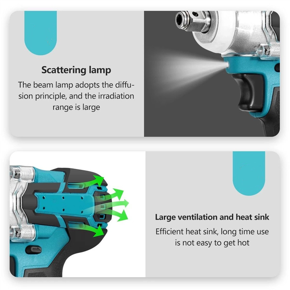 Makita – tournevis électrique sans fil 18V, clé à chocs sans balais, perceuse rechargeable, lumière LED pour batterie