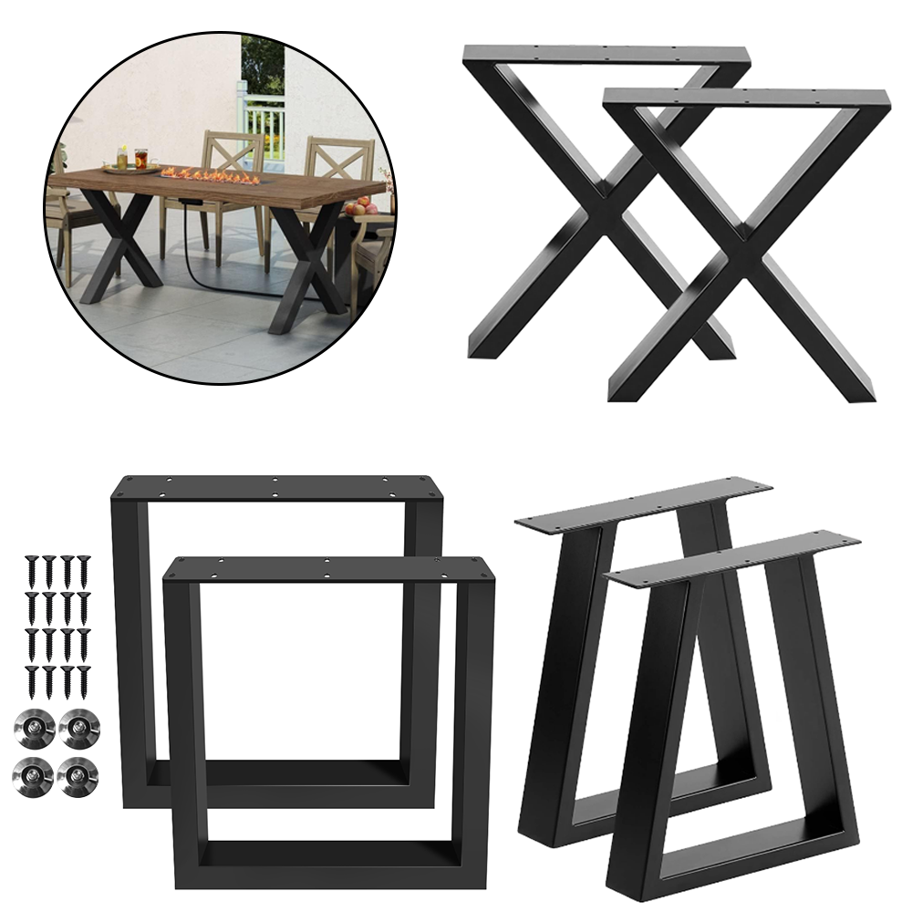 2Pcs Metal Table Legs Iron Desk Bracket Modern Simple Table Foot Accessories for Home Office Bench Desk Table