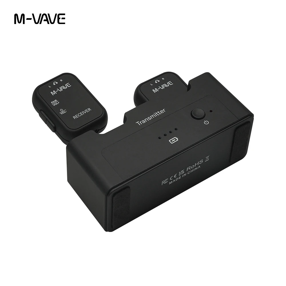 M-VAVE WP-12 2,4G auricular inalámbrico Monitor sistema de Audio transmisión estéreo Mono grabadora receptor transmisor recargable