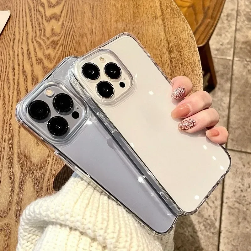 Luxuriöse transparente weiche Acryl-Handyhülle für iPhone 16 15 Pro Max 11 12 13 14 15 Pro XS XR 7 8 Plus, stoßfeste Abdeckung