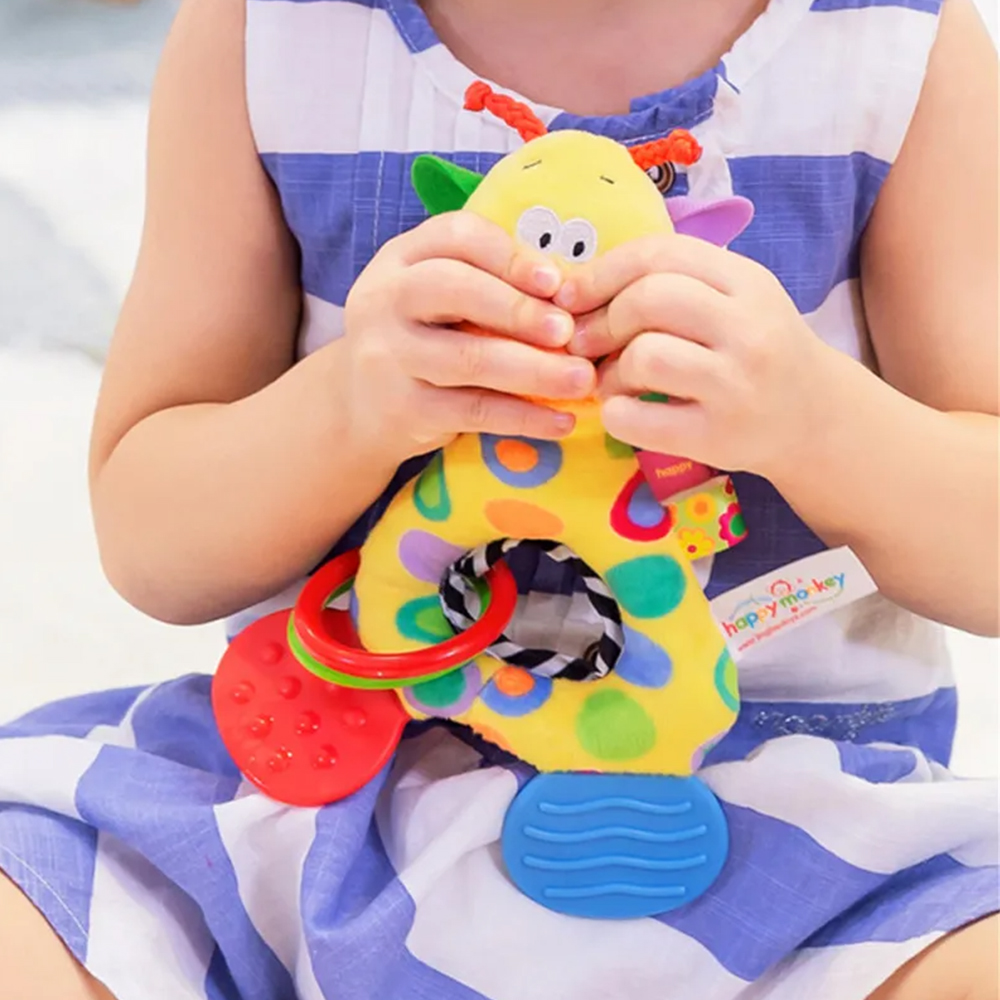 Bébé doux hochets Animal girafe peluche poupée anneau de dentition poupée mignon enfants infantile bébé jouets de dentition pour nouveau-né sensoriel jouets en peluche