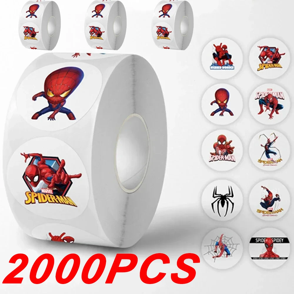 500/2000 pçs filme spiderman rolo adesivos anime decalque diy skate portátil motocicleta livro legal dos desenhos animados adesivo crianças brinquedo presente