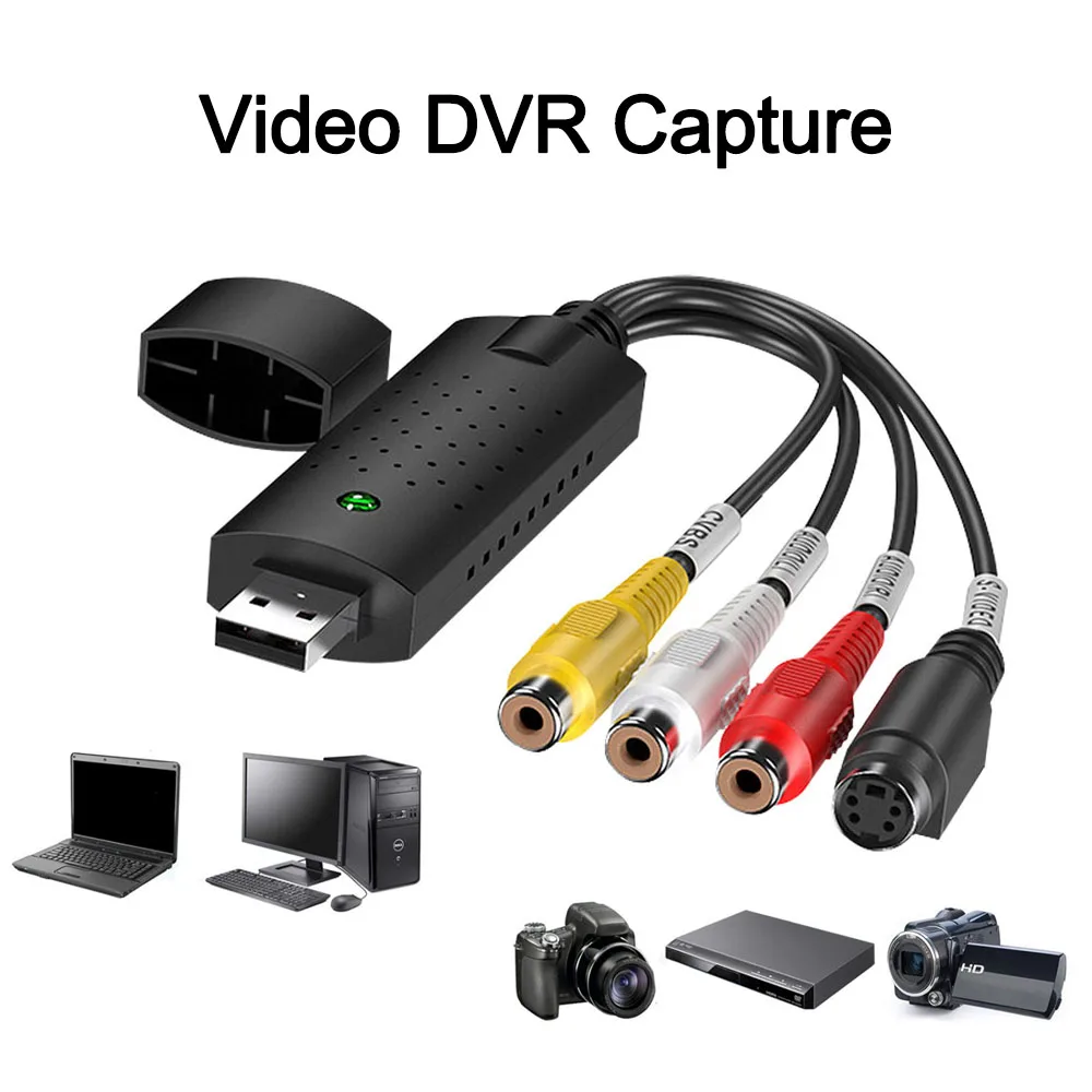 Карта видеозахвата USB 2.0 Easy Cap NTSC PAL Конвертер ПК Адаптер ТВ DVD DVR VHS Адаптер захвата аудио для Win 7 2000 XP Vista