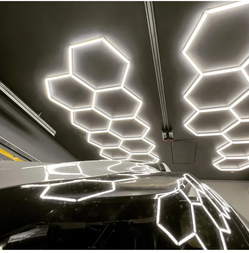 Impuesto excluido, agregue en el pago si aplicable; 1% de descuento adicional con monedas Luces de garaje Lámpara hexagonal 110-240 V Tubo LED Barra de panal