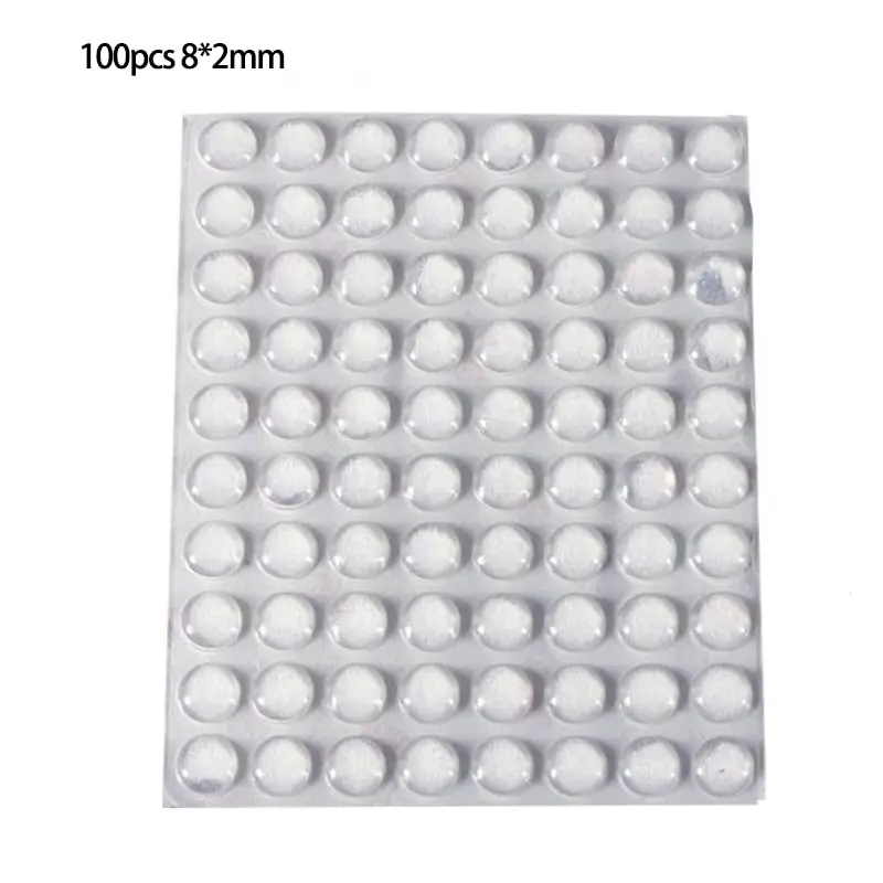 100pcs 8 มม.x 2 มม.ซิลิโคนเม็ดประตูสติกเกอร์โปร่งใส Anti Bump ซิลิโคน CUSHIONING Anti SLIP MAT
