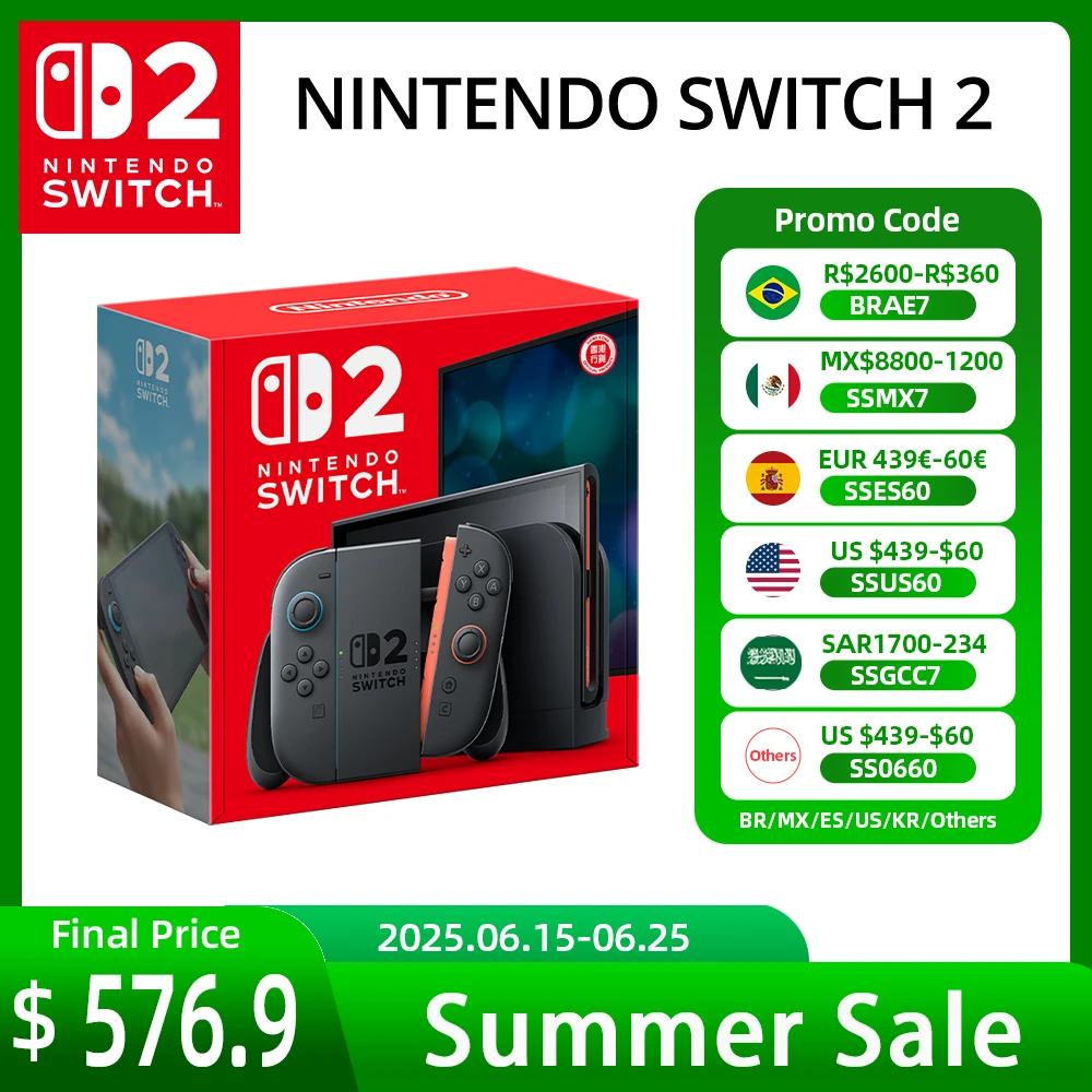 Nintendo Switch 2, 7,9-дюймовый ЖК-дисплей, консоль с ручкой Joy-Con2, стабильный режим ТВ, игровая консоль N2