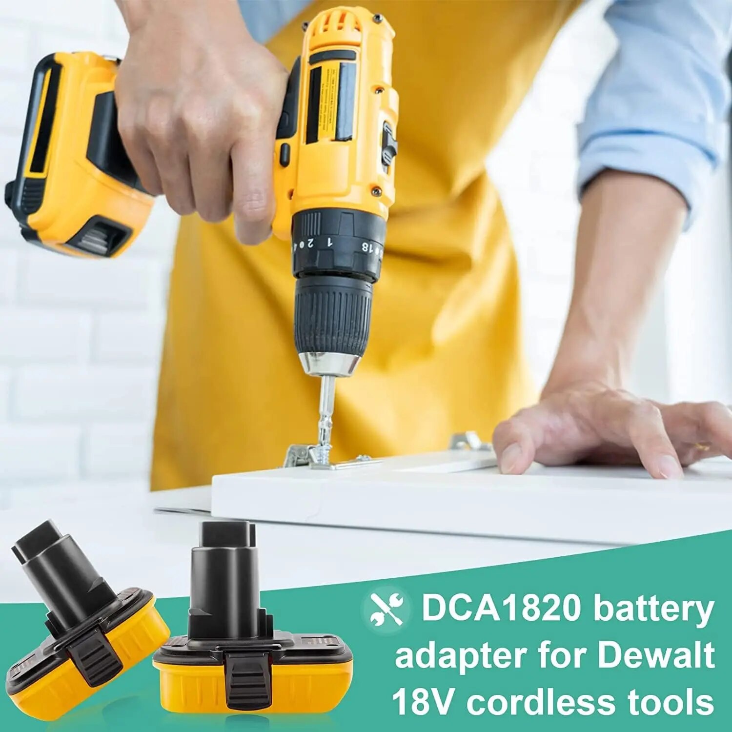 DCA1820 20V Batterieadapter für Dewalt 18V Tools Konvertieren für Dewalt 20V Lithiumbatterie DC9096 DE9098 DE9096
