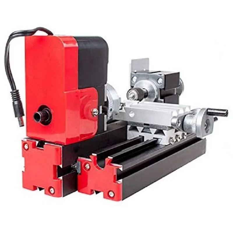 Mini Wood Lathe 12V DC 2A 24W Multi-purpose 20000rpm Metal Rotating Lathe Machine Woodworking Tool DIY Tool